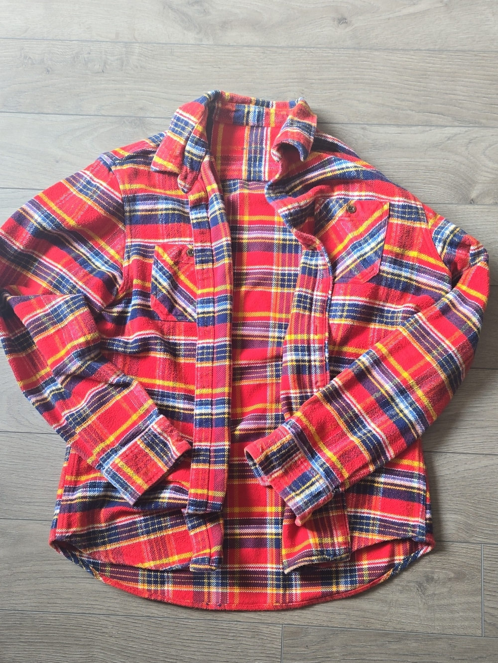 Men Size L Red Plaid Fleece